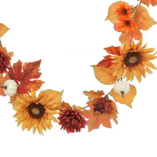 6ft. Orange Sunflower & Pumpkin Garland by Ashland&reg; {3}