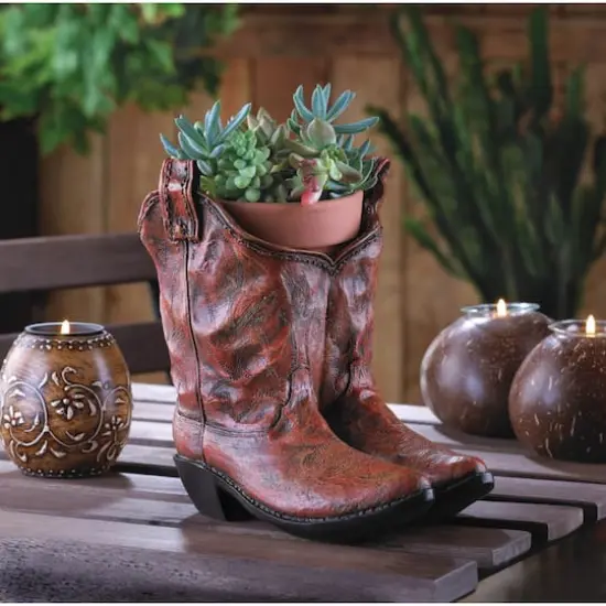 8'' Classic Cowboy Boots Planter {3}
