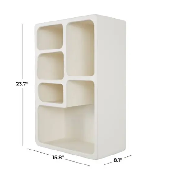 24" Cream Rectangle Wall Shelf {10}