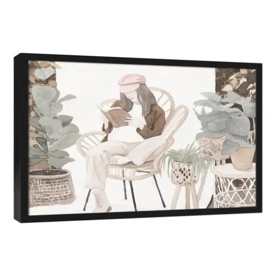 Fashion Plant Gal 20" x 30" Black Framed Canvas {3}