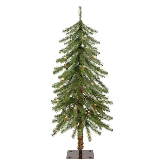 3ft. Pre-Lit Alpine Artificial Christmas Tree, Clear Lights {1}