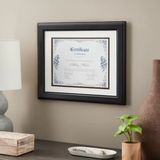 11" x 14" Brown Document Frame with Double Mat by Studio D&eacute;cor&reg; {3}