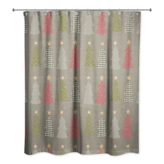 Gray Tree Pattern Shower Curtain {1}