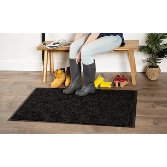 DII&reg; J&M Charcoal Ribbed Walk Off Utility Mat, 30" x 48" {5}