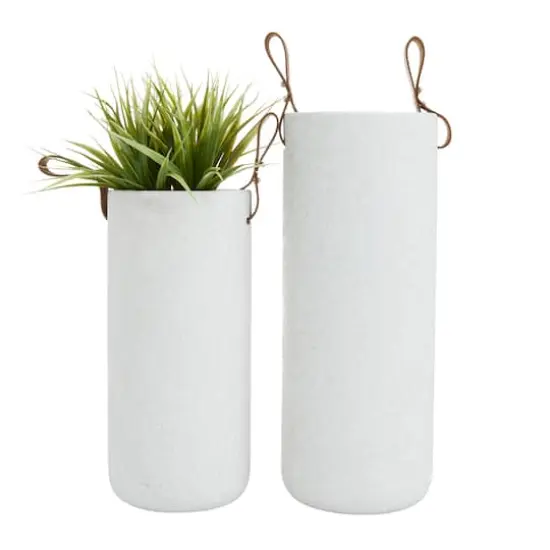 CosmoLiving by Cosmopolitan White Stoneware Contemporary Vase, 15" x 12" {6}