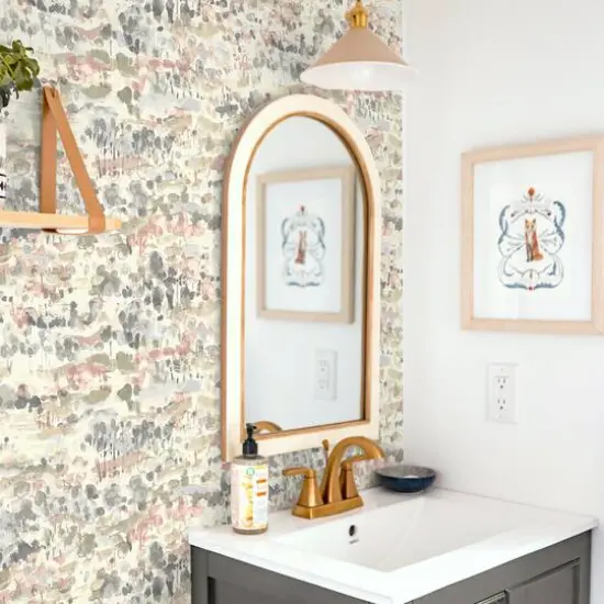 Surface Style Water Coloring Peel & Stick Wallpaper Sandcastle {6}