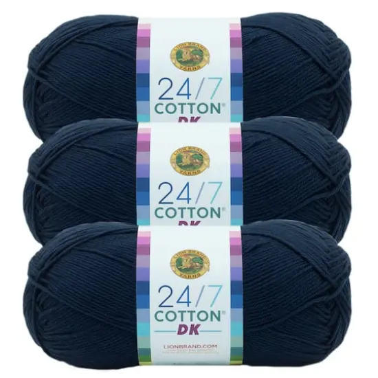 3 Pack Lion Brand&reg; 24/7 Cotton&reg; DK Yarn Nightshade {1}