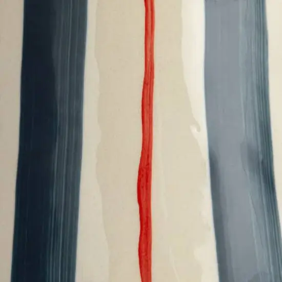 Hello Honey&reg; 8" Hand-Painted Wax Relief Multicolor Striped Stoneware Pitcher {10}