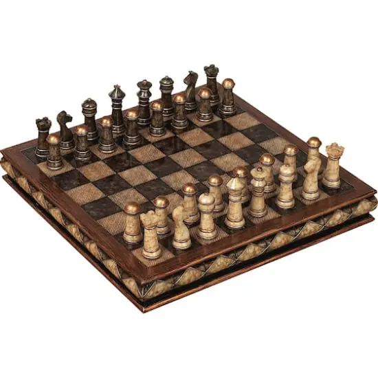 Dark Brown Traditional Chess Game Set {1}