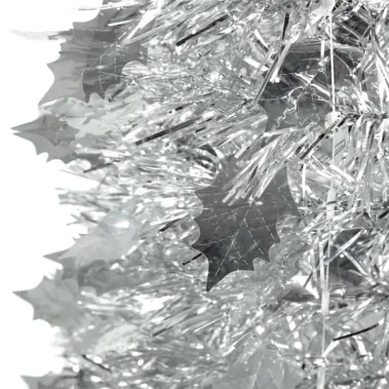 4ft. Unlit Silver Tinsel Pop-Up Artificial Christmas Tree {4}