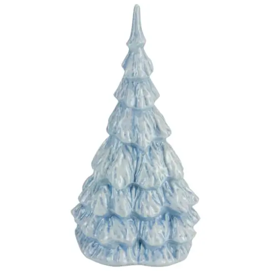 10.5" Blue & White Textured Christmas Tree Tabletop Décor {5}