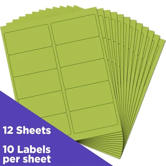 JAM Paper Standard Address Labels, 120ct. Ultra Lime Green {4}