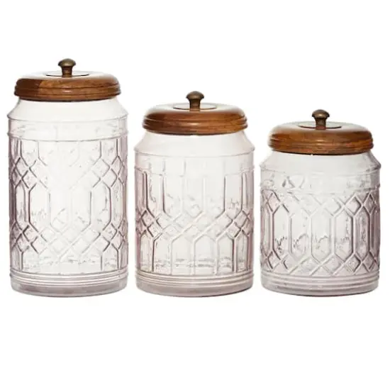Clear Glass Farmhouse Decorative Jars, 3ct. {1}