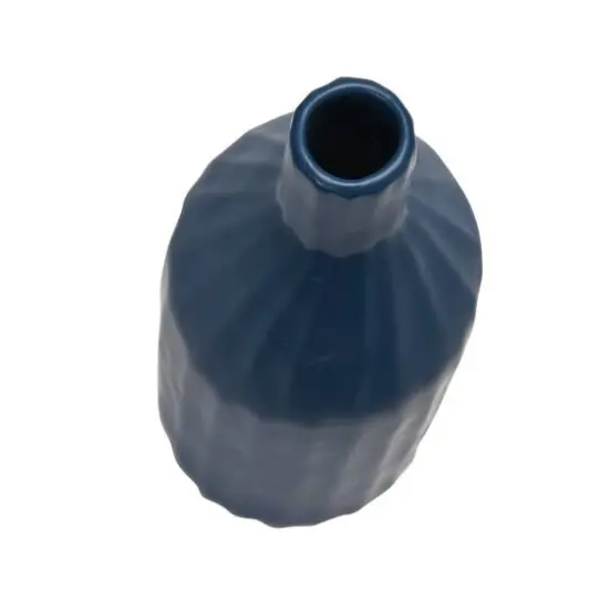 Hello Honey&reg; 11" Navy Ceramic Bottle Vase {5}