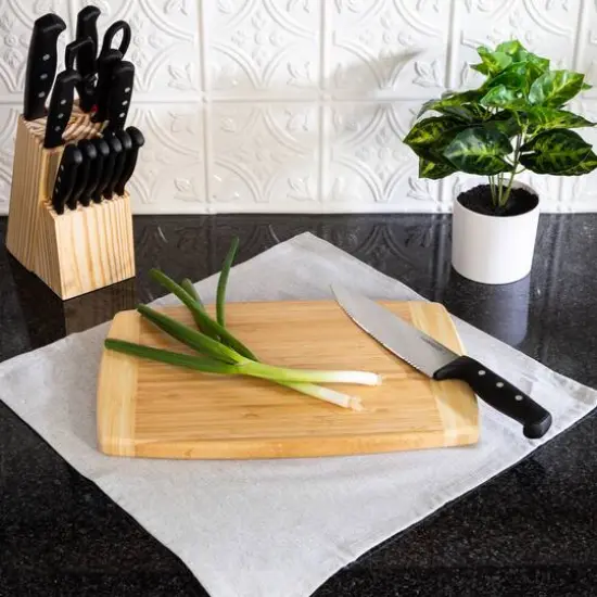 Honey Can Do Joyce Chen Burnished Bamboo Cutting Board, 10'' x 15'' {1}