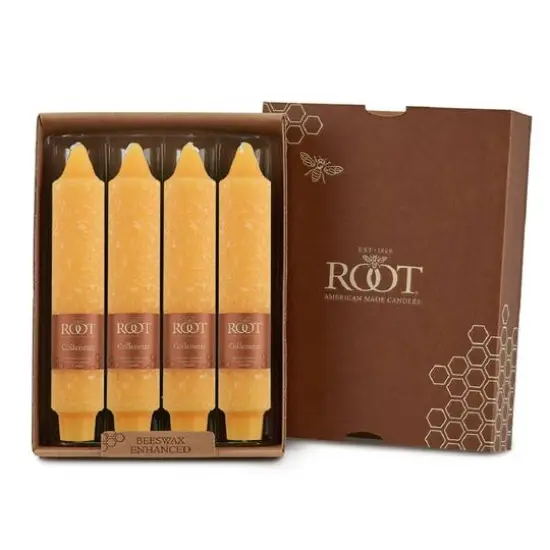 Root Candles 7" Unscented Timberline&trade; Collenette Taper Candles, 4ct. Butterscotch {1}