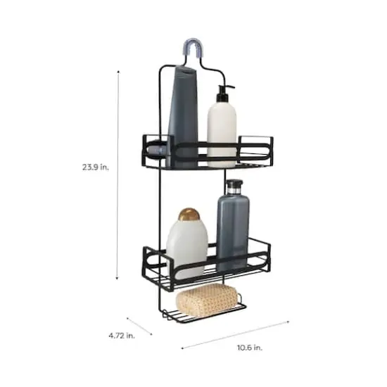 Elle D&eacute;cor Noir Black Shower Caddy {5}