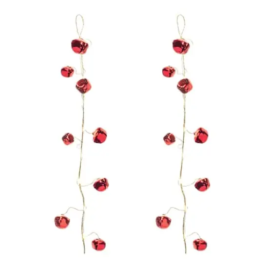 5ft. Red LED Sleigh Bell Garlands, 2ct. {1}