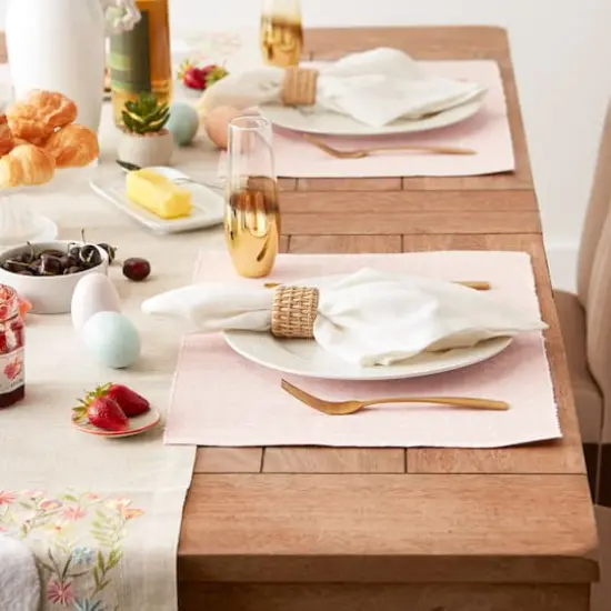 DII&reg; Chintz Rose Dobby Dots Rib Placemat (Set of 6) {5}