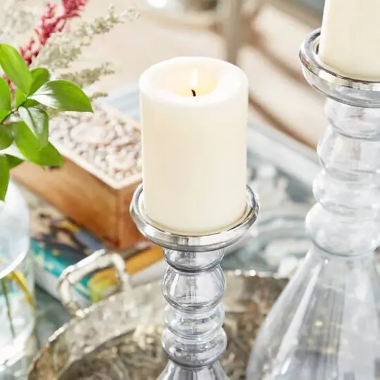 Glass Contemporary Candle Holder Set {8}