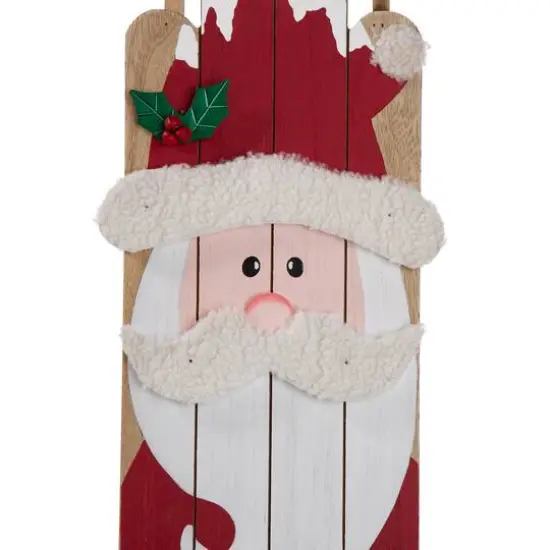 Glitzhome&reg; 42"&nbsp;Wooden Sleigh Santa Porch Sign {8}