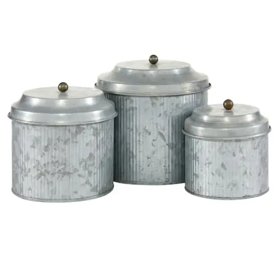 Silver Metal Decorative Farmhouse Jar Set {5}
