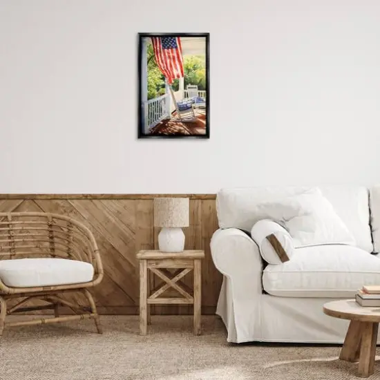 Stupell Industries Vintage American Porch Floater Framed Art Black {3}