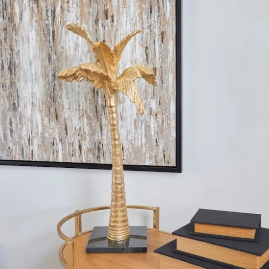 2ft. Gold Polystone Palm Tree Sculpture {3}