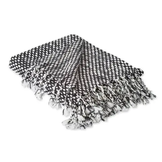 DII&reg; Black & White Textured Acrylic Throw {1}