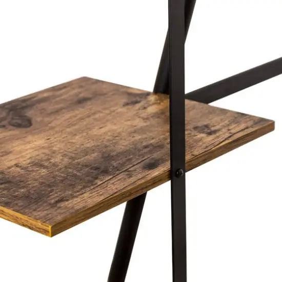 Honey Can Do 68" Freestanding Open Closet Wardrobe with Wood Shelf & Black Metal Frame {9}