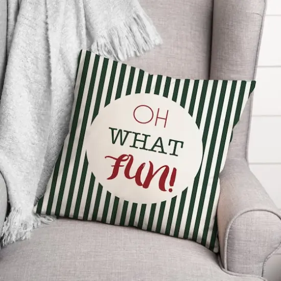 Oh What Fun 18x18 Throw Pillow {4}