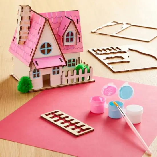 House Color-In 3D Wood Puzzle by Creatology&trade; {3}