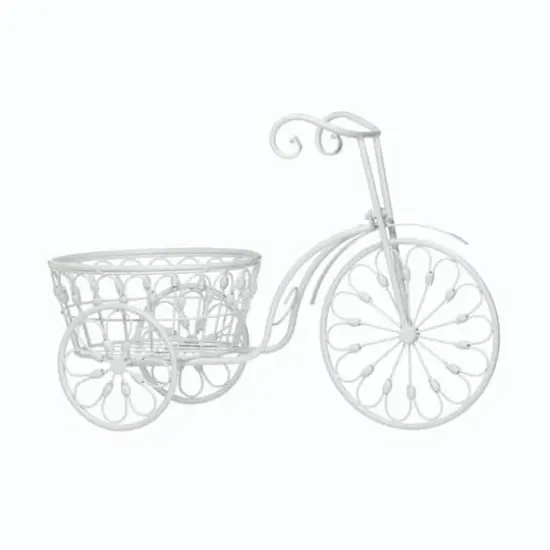 14" White Bicycle Planter {1}
