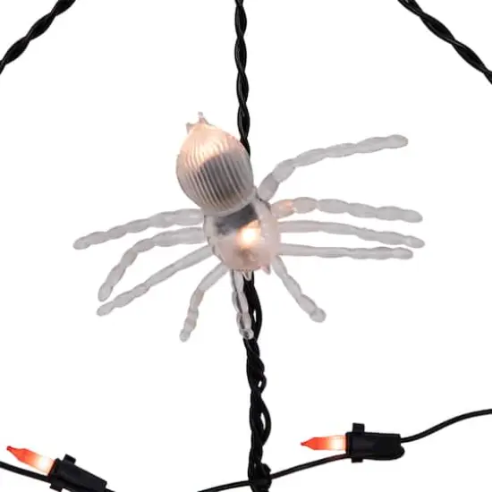 5ft. Lighted Orange & Black Spider in Web Halloween Decoration {4}