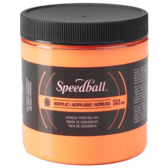 Speedball® Acrylic Screen Printing Ink, 8oz. Fluorescent Orange {1}