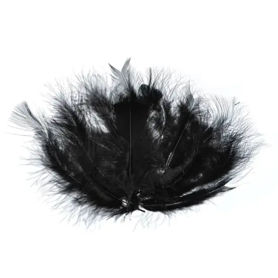John Bead 4"-6" Marabou Feathers Black {4}