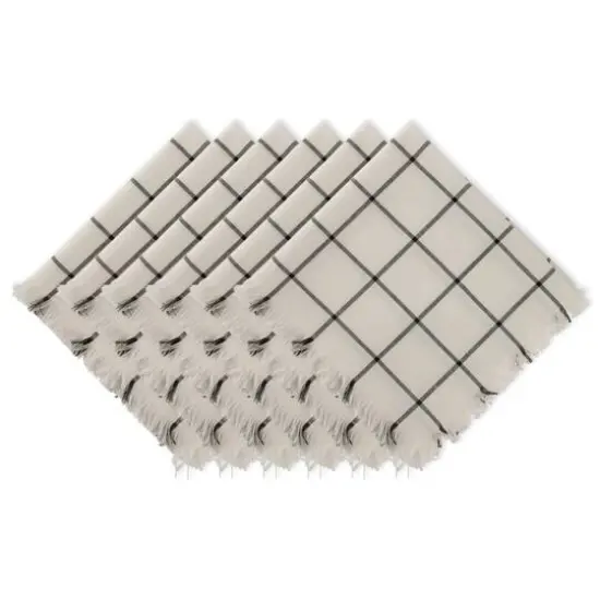 DII&reg; Black Check Fringed Cloth Dinner Napkins, 6ct. {1}