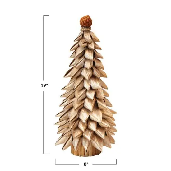 Hello Honey&reg; 19" Natural Buri Leaf Loop Tree with Pod Decorative Tree Topper {3}