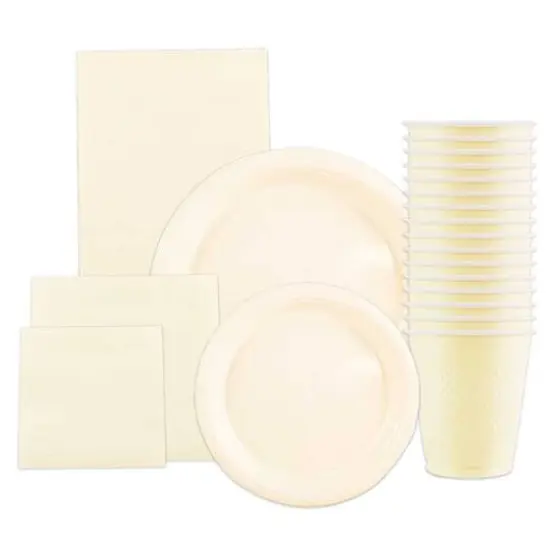 JAM Paper Party Tableware Assortment Pack Ivory {1}