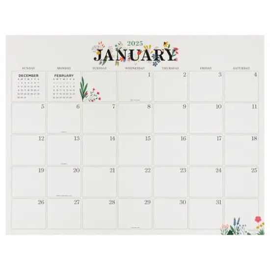 TF Publishing Large 2025 Floral Monthly Blotter Desk Pad Calendar {1}