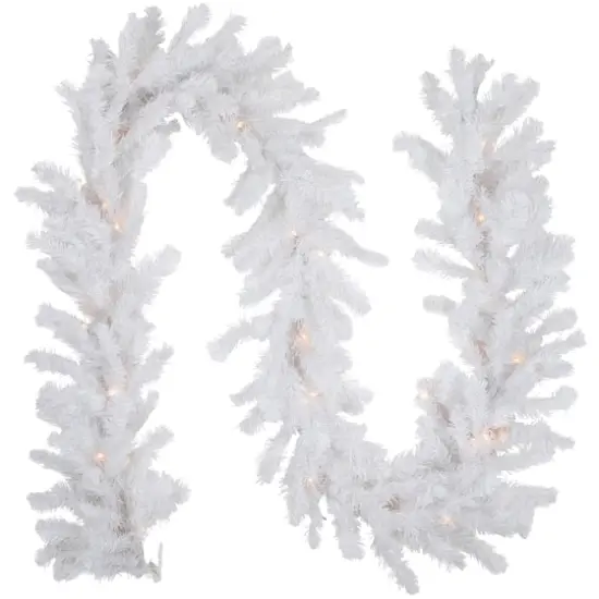 9ft. Clear Lighted Snow White Garland {4}