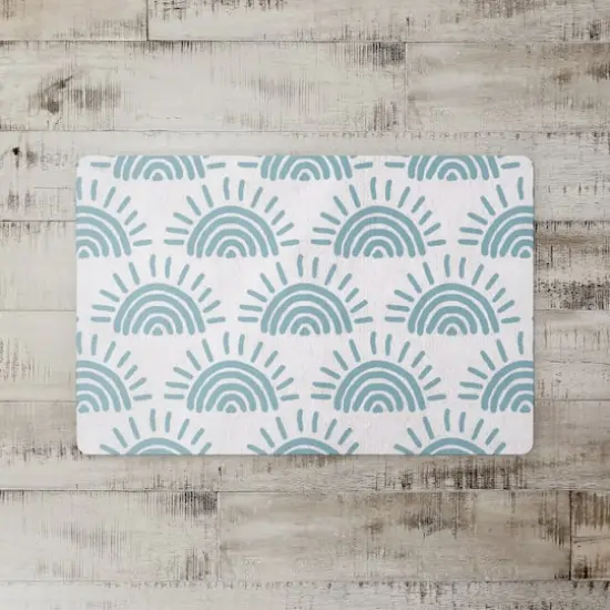 Sun Pattern Floor Mat Blue {3}