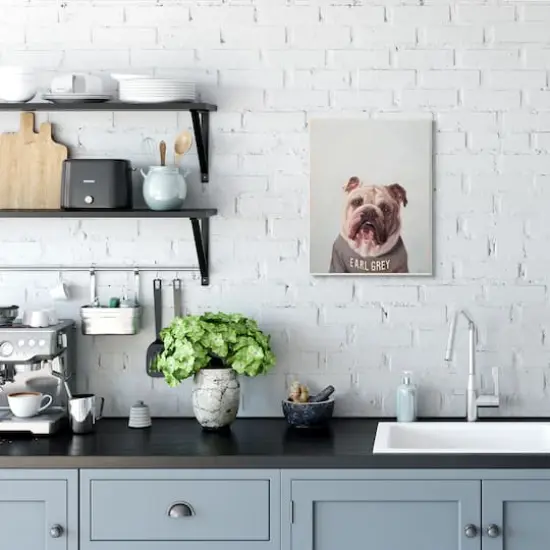 Stupell Industries English Bulldog in Earl Grey Tea Shirt Wall Plaque {4}