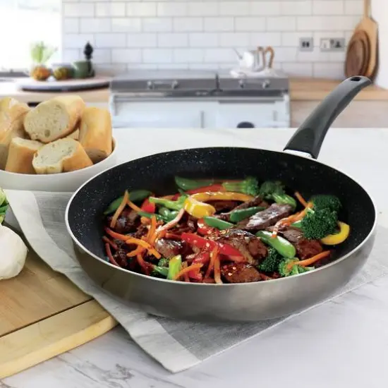 Oster 12" Merrion Metallic Gray Nonstick Aluminum Frying Pan {6}