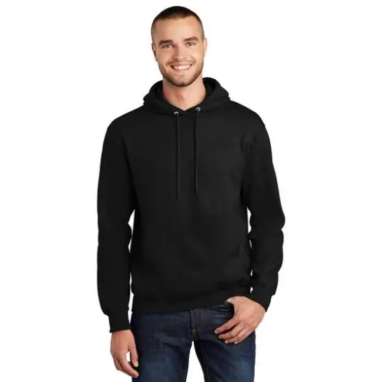 Port & Company&reg; Tall Essential Fleece Pullover Hooded Sweatshirt Jet Black {4}