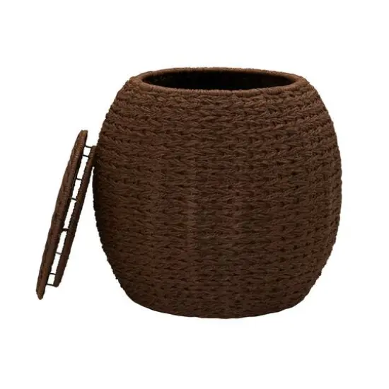 Household Essentials 19" Woven Storage End Table Brown {8}