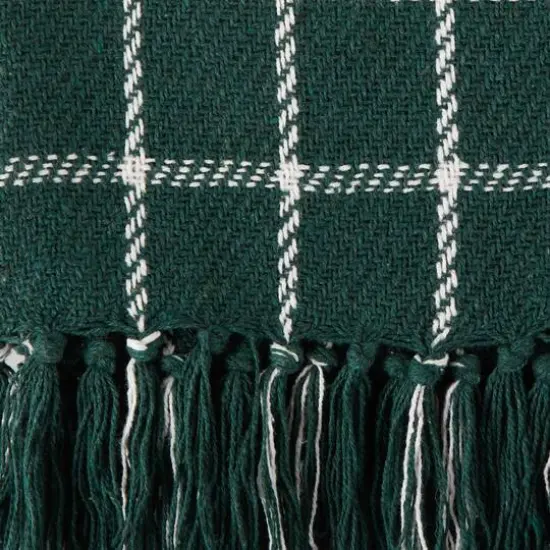 DII&reg; Checked Plaid Throw Dark Green {5}