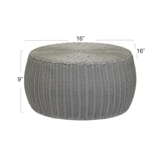 Household Essentials 9" Woven Storage Ottoman Gray {5}