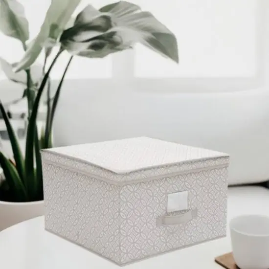 Simplify Jumbo Gray Boho Storage Box {1}