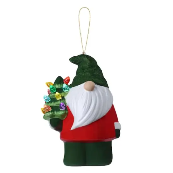 Nostalgic Ceramic LED Gnome Ornament {1}